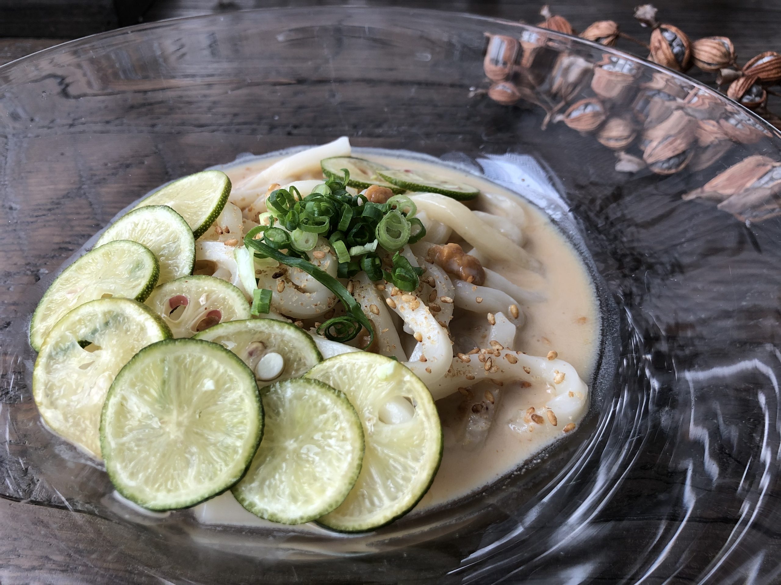 Bocchi's Recipe19~すだちうどん 豆乳ピーナッツだれ~ | Bocchi PEANUT